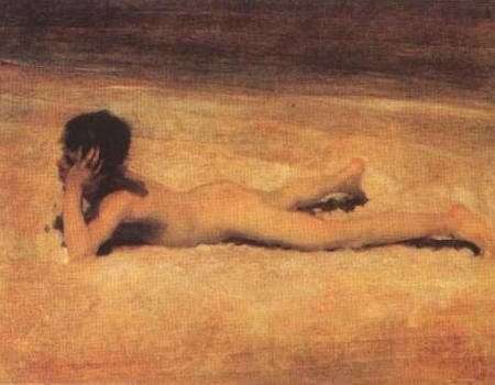 John Singer Sargent Ragazzo nudo sulla spiaggia France oil painting art